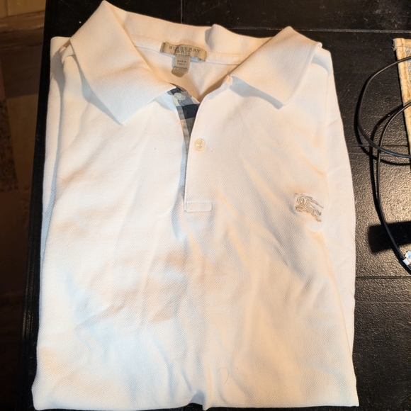 Burberry Other - Burberry White Polo Shirt with Check Trim